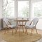 Merrick Lane Celia Bistro Style Table with Glass Top, PE Rattan, 2 Stack Chairs, and Bamboo Finished Metal Frame for Indoor/Outdoor Use
